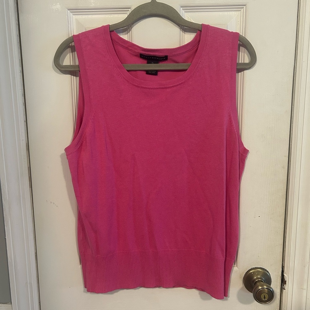 Grace Elements Bright Pink Ribbed Hem Sleeveless Tank